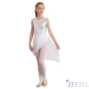 Robe de Ballet pour Bol, Vêtement de brevFantaisie, Patinage Artistique, Dos aux, Justaucorps Irrégulier, Contemporain, Lyrique