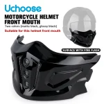 Masque facial de samouraï secré, masque facial de crâne de Combat, accessoires de casque de moto rétro uniquement, masque non inclus détachable
