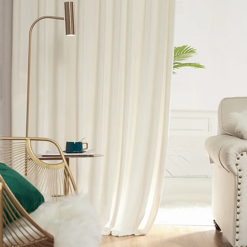 rideaux doux et occultants pour chambre à coucher, français, japonais, coréen, beige frais, doux pour la peau, velours, délicat, luxueux, maison rideaux doux et occultants pour chambre à coucher, français, japonais, coréen, beige frais, doux pour la peau, velours, délicat, luxueux, maison