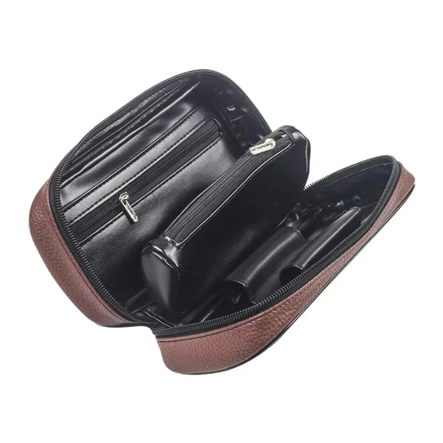 sac pour pipe à tabac, pochette pour hommes, mallette de rangement en cuir pu pour deux tuyaux, briquet de voyage en plein air, outils pour fumer du tabac sac pour pipe à tabac, pochette pour hommes, mallette de rangement en cuir pu pour deux tuyaux, briquet de voyage en plein air, outils pour fumer du tabac
