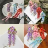 kimono japonais en tissu à fleurs, Éventail pliant, accessoires de cheveux pour enfants, réinitialisation, gland, sauna, vêtements de coiffure, cordon