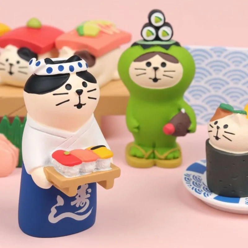 sushi restaurant zakka chat style japonais bricolage dessin animé aliments jouets miniatures décoration de la maison bureau résine artisanat petits ornements sushi restaurant zakka chat style japonais bricolage dessin animé aliments jouets miniatures décoration de la maison bureau résine artisanat petits ornements
