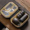 un pot d'argile violette quatre tasses service à thé portable en plein air service à thé de voyage cadeau pour les amis