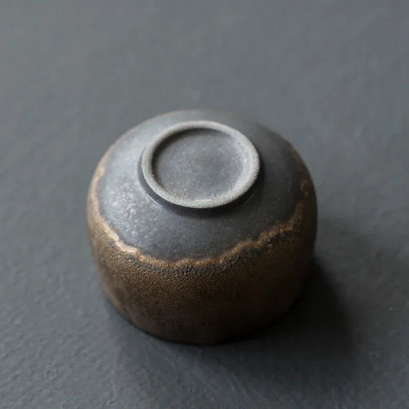 tasse en céramique rétro en grès à dorure, tasse de dégustation de thé faite à la main, four japonais, tasse de thé cuit, tasse de service à thé, tasse de maître, bols de tasse à thé tasse en céramique rétro en grès à dorure, tasse de dégustation de thé faite à la main, four japonais, tasse de thé cuit, tasse de service à thé, tasse de maître, bols de tasse à thé