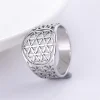bague égyptienne creuse géométrique fleur de vie, bague israélienne en acier inoxydable pour hommes et femmes, accessoires en filigrane juif, bijoux viking