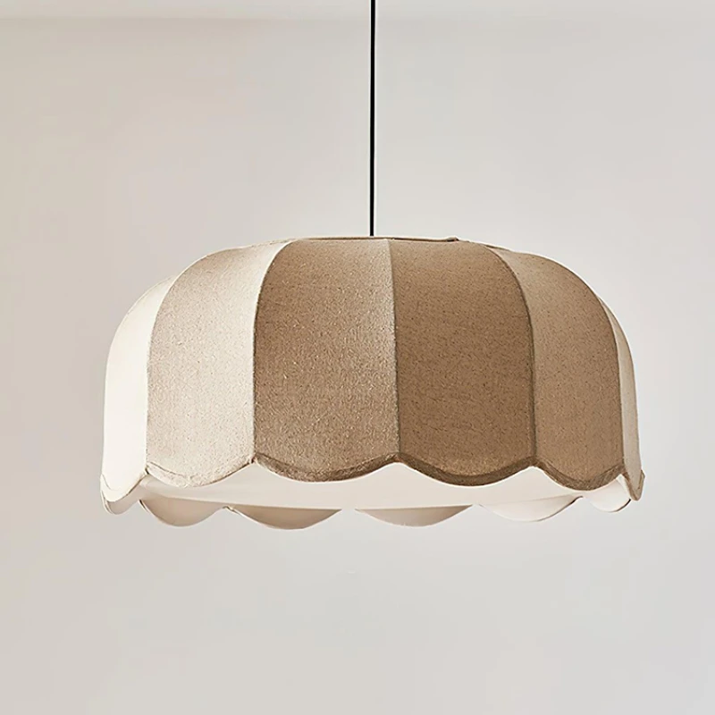 Lampe suspendue en tissu japonais, abat-jour ondulé nordique, lustre de plafond pour chambre à coucher, Restaurant, décoration de la maison Lampe suspendue en tissu japonais, abat-jour ondulé nordique, lustre de plafond pour chambre à coucher, Restaurant, décoration de la maison