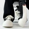 hommes à semelles épaisses grand bout rond baskets couple anti dérapant porter des chaussures de plein air femmes polyvalent à la mode décontracté unisexe conseil chaussures