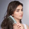 peignes à cheveux à double dents larges, idéaux pour les boucles longues et les styles volumineux, gestion des cheveux bouclés et massage à domicile, soins capillaires élégants, 1 pièce