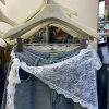 Mini jupe en dentelle à lacets, coupe cintrée, tablier Y2K, jupe portefeuille, joli rideau de pet Harajuku pour femmes