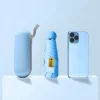 mini parapluie anti uv pour les jours ensoleillés et pluvieux, portable avec revêtement uv et 6 nervures renforcées, 1 pièce