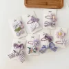 ensemble d'épingles à cheveux à nœud violet pour bébés filles, barrettes mignonnes, épingle à cheveux kawaii, fleur douce, accessoires pour cheveux de bébé coréen, 2 pièces
