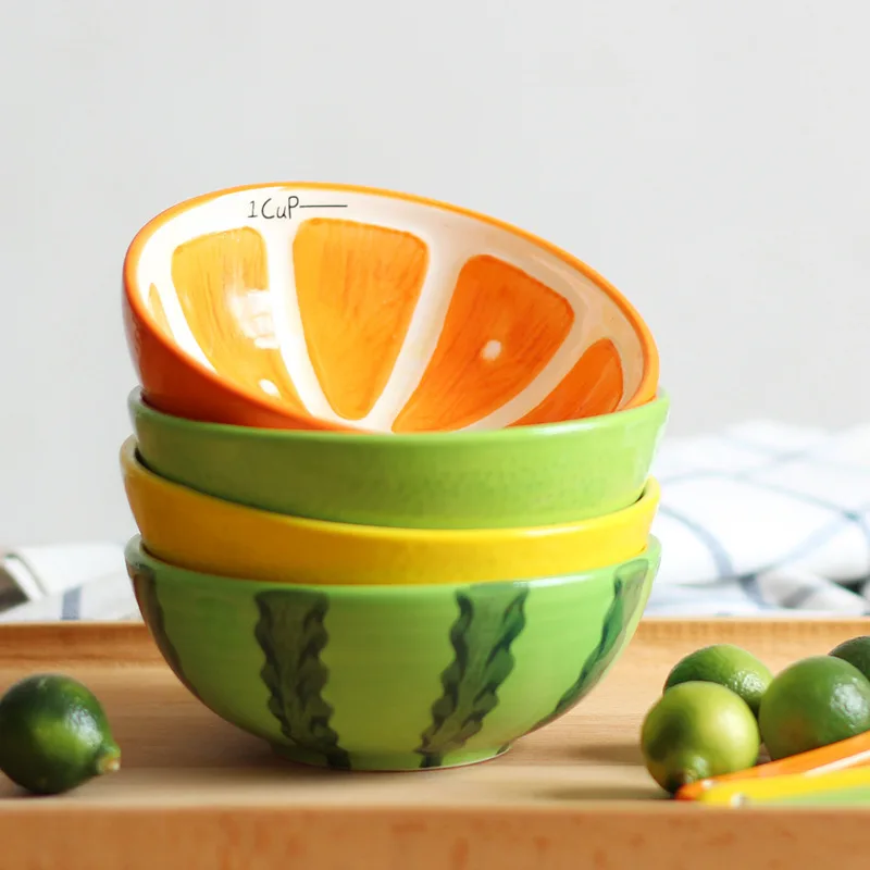 bol à nouilles en forme de fruit de dessin animé japonais de 5 pouces, bol de riz en céramique pour la maison, vaisselle de restaurant, plats à manger, bols à soupe bol à nouilles en forme de fruit de dessin animé japonais de 5 pouces, bol de riz en céramique pour la maison, vaisselle de restaurant, plats à manger, bols à soupe