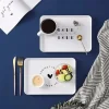 plateau de petit déjeuner, thé, pain, dessert, plateau de collation, plateau de rangement, accessoire carré, vaisselle, plateau isolé en plastique, 1 pièces