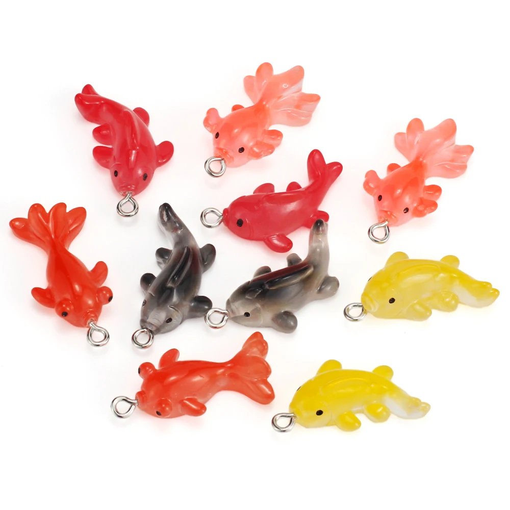 10 pièces mini mignon kwaii koi poisson rouge résine petits animaux breloques pendentifs pour la fabrication de bijoux bricolage porte clés boucles d'oreilles accessoires 10 pièces mini mignon kwaii koi poisson rouge résine petits animaux breloques pendentifs pour la fabrication de bijoux bricolage porte clés boucles d'oreilles accessoires