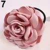 femmes bandeau de cheveux corde couleur unie attaches de cheveux camélia fleur élastique pour queue de cheval scrunchie bandeau dame chapeaux accessoire de cheveux
