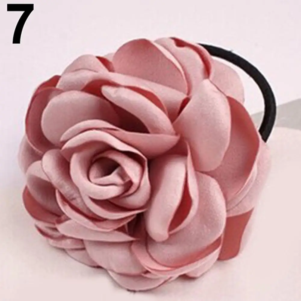 femmes bandeau de cheveux corde couleur unie attaches de cheveux camélia fleur élastique pour queue de cheval scrunchie bandeau dame chapeaux accessoire de cheveux femmes bandeau de cheveux corde couleur unie attaches de cheveux camélia fleur élastique pour queue de cheval scrunchie bandeau dame chapeaux accessoire de cheveux