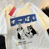 Harajuku japonais chat boire haut femmes col rond T-shirt Streetwear été vêtements Hip Hop sport T-shirt vêtements pour femmes Harajuku japonais chat boire haut femmes col rond T-shirt Streetwear été vêtements Hip Hop sport T-shirt vêtements pour femmes