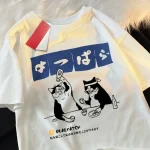 Harajuku japonais chat boire haut femmes col rond T-shirt Streetwear été vêtements Hip Hop sport T-shirt vêtements pour femmes Harajuku japonais chat boire haut femmes col rond T-shirt Streetwear été vêtements Hip Hop sport T-shirt vêtements pour femmes