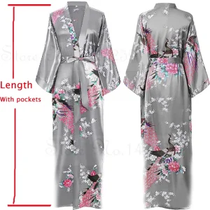 Femmes Robe longue Kimono peignoir Robe avec poches Sexy mariage mariée demoiselle d’honneur Robe de chambre surdimensionné Satin Homewear vêtements de détente Femmes Robe longue Kimono peignoir Robe avec poches Sexy mariage mariée demoiselle d’honneur Robe de chambre surdimensionné Satin Homewear vêtements de détente