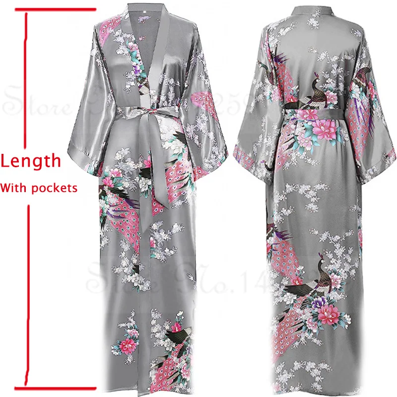 Femmes Robe longue Kimono peignoir Robe avec poches Sexy mariage mariée demoiselle d’honneur Robe de chambre surdimensionné Satin Homewear vêtements de détente Femmes Robe longue Kimono peignoir Robe avec poches Sexy mariage mariée demoiselle d’honneur Robe de chambre surdimensionné Satin Homewear vêtements de détente