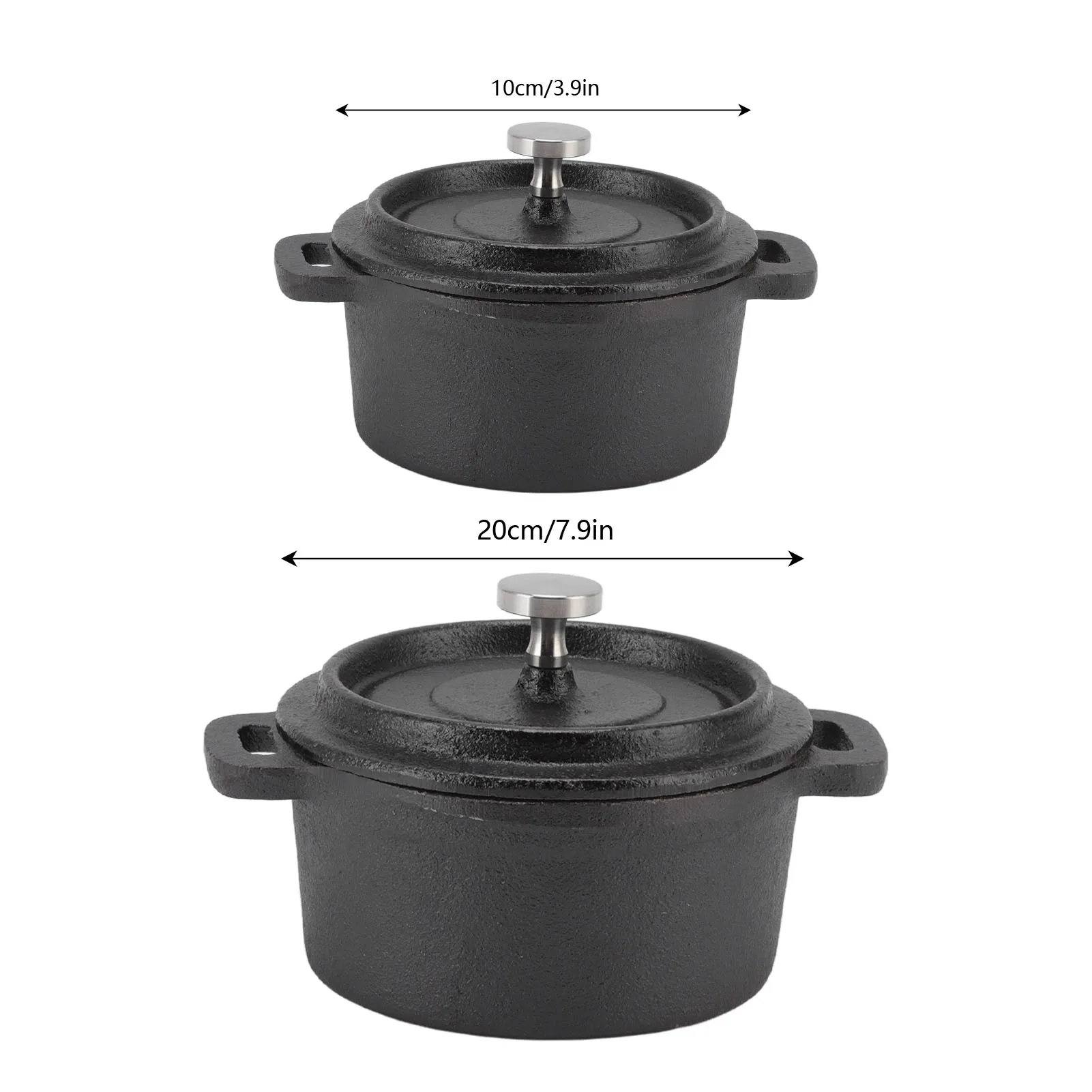marmite en fonte avec couvercle, double cuisinière traditionnelle épaissie, poignée pour cuisson lente, outil de cuisine pour pâtes marmite en fonte avec couvercle, double cuisinière traditionnelle épaissie, poignée pour cuisson lente, outil de cuisine pour pâtes