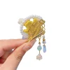 accessoires de cheveux hanfu chinois traditionnels pour filles, épingles à cheveux à fleurs de style ancien pour enfants, cartes à cheveux à pampilles, costume d'automne d