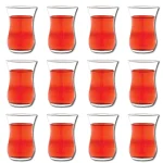 Ensemble de 6 verres à thé turcs authentiques, tasses à thé traditionnelles de 4 oz, thé élégant et transparent, standard, parfait pour le thé turc, marocain