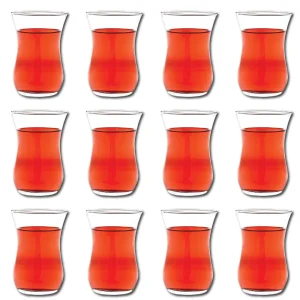 Ensemble de 6 verres à thé turcs authentiques, tasses à thé traditionnelles de 4 oz, thé élégant et transparent, standard, parfait pour le thé turc, marocain