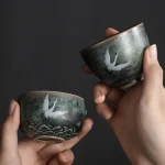 Tasse à café en céramique de Style japonais, 1 pièce, tasses à thé simples en porcelaine, verres, tasse à vin, tasses d&rsquo;eau