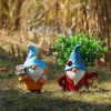 pot de fleur nain gnome en résine, ornement de bureau, mignon, statue naine décorative, vase de dessin animé, pot d'elfe de jardin, figurine de bureau