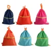 sac en nylon imperméable à fermeture à cordon, matériau en nylon, design portable, sac à cordon, construction légère, deux poches