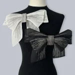 Col brodé fleur nœud tridimensionnel pour vêtements pour femmes, Patch de décoration de robe, accessoires de revers de Corsage Col brodé fleur nœud tridimensionnel pour vêtements pour femmes, Patch de décoration de robe, accessoires de revers de Corsage
