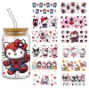 Sanurgente Hello Kitty Kuromi Disney Design UV DTF Sticker, 16oz Cup Glass Round Transfer Sticker, Label DIY Logo Auto-adhésif Sanurgente Hello Kitty Kuromi Disney Design UV DTF Sticker, 16oz Cup Glass Round Transfer Sticker, Label DIY Logo Auto-adhésif