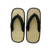 tongs tressées en paille pour hommes, pantoufles d'été à clip en forme de y, sandales à bout ouvert, pantoufles japonaises à fond épais, pour l'intérieur de la maison