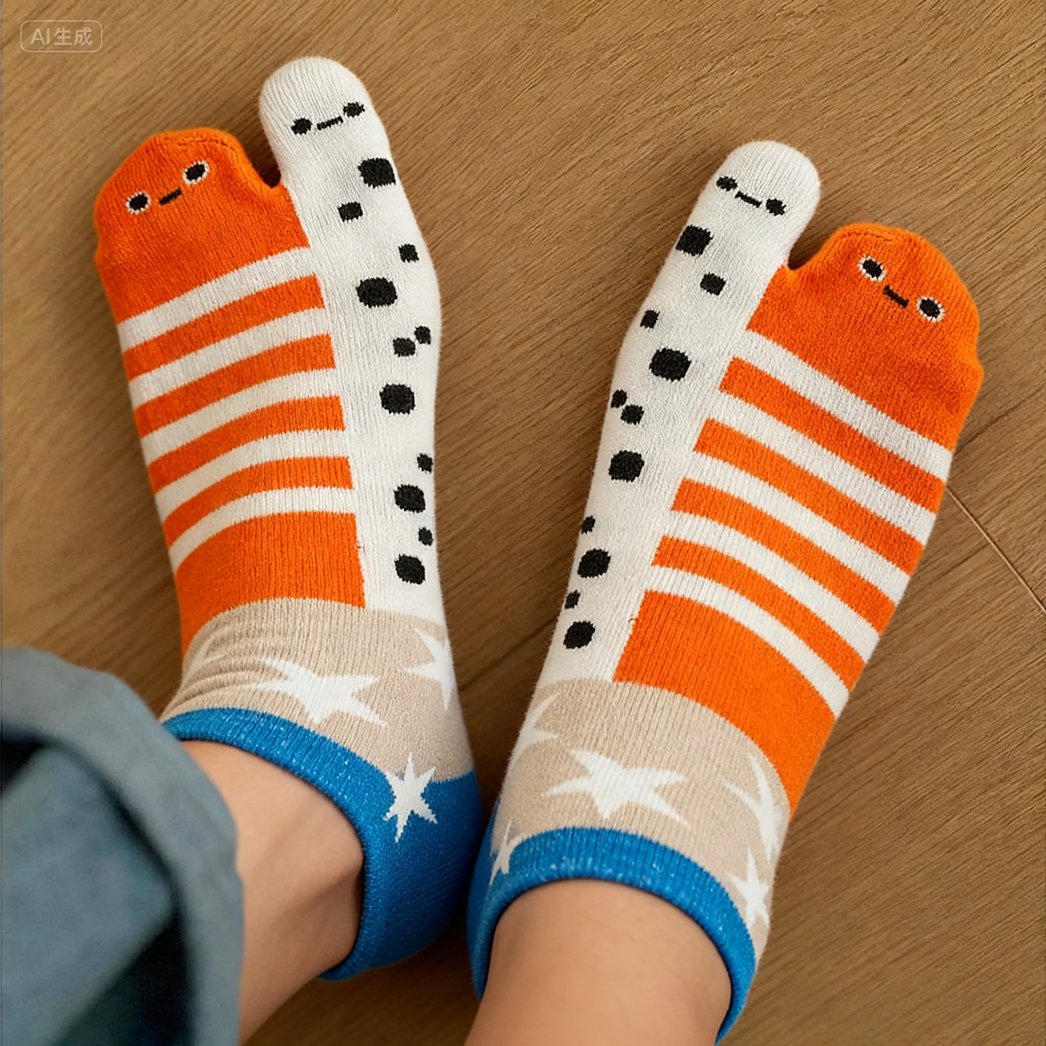 Chaussettes amusantes et mignonnes à bout fendu pour femmes, chaussettes courtes imprimées de baleine de requin de dessin animé, douces, confortables et respirantes pour étudiants Chaussettes amusantes et mignonnes à bout fendu pour femmes, chaussettes courtes imprimées de baleine de requin de dessin animé, douces, confortables et respirantes pour étudiants