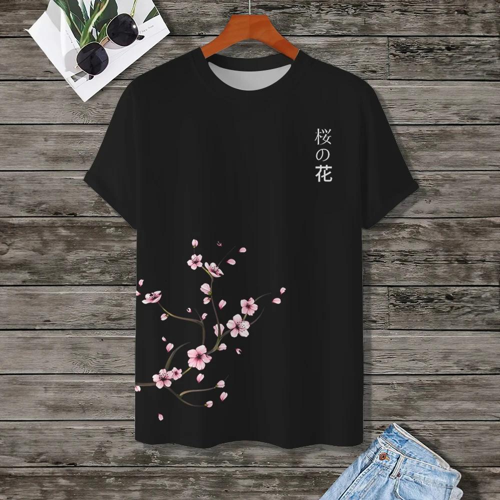 t shirt homme japonais motif fleur de cerisier style chinois 3d fleur de prunier calligraphie o cou hauts rue décontracté unisexe t shirts t shirt homme japonais motif fleur de cerisier style chinois 3d fleur de prunier calligraphie o cou hauts rue décontracté unisexe t shirts