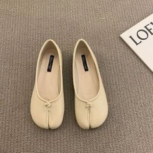 Multi couleurs femmes argent Tabi Ninja chaussures printemps appartements bout fendu trotteur dames pieds nus Mocassines mocassins à fond souple