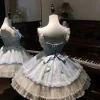 robe lolita cosplay de style japonais kawaii pour femmes, vintage, en dentelle douce, avec nœud, à volants, robes de gâteau, harajuku y2k, robe à bandes slim