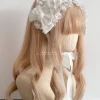 accessoires pour cheveux lolita originaux faits à la main, blanc et noir, coiffure rose bleu, bandeau en dentelle avec nœud kc