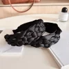 mode satin tressé bandeau rembourré design épaissi noir bandeau large style coréen femmes tête cerceau cheveux accessoires