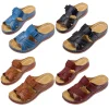 sandales orthopédiques à bout ouvert pour femmes, sandales compensées vintage, pantoufles de plage d'été, semelle épaisse antidérapante pour l'intérieur et l'extérieur
