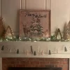 couronne de perles en bois artificiel rustique, 12 arbres, guirlande de noël pour décoration de vacances, décoration saisonnière de cheminée