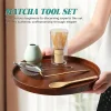 service à thé soft matcha 5 pièces avec fouet en bambou, support, cuillère en bambou, cuillère en bois, tamis kit matcha complet