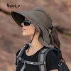chapeau d'été pour femmes, protection uv anti cou, pare soleil pour hommes, pêche, randonnée, châle à large bord, protection solaire, casquette queue de cheval, undefin