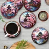 4 pouces style japonais kimono sakura architecture art 2d sous verres en bois salon de thé maison cafés restaurants décorer cadeaux de fête