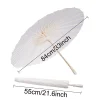 parapluie en papier à long manche, 1 pièce, diamètre 60/84cm, fournitures de mariage faites à la main, accessoire de photographie blanc traditionnel