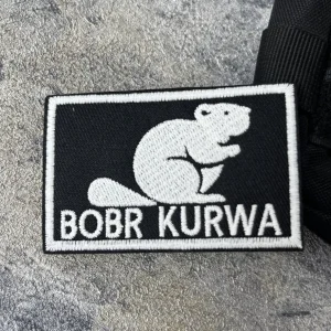 Bobr Kurwa – patchs brodés à crochet et boucle pour vêtements, autocollants décoratifs pour sac à dos, emblème de moral tactique militaire