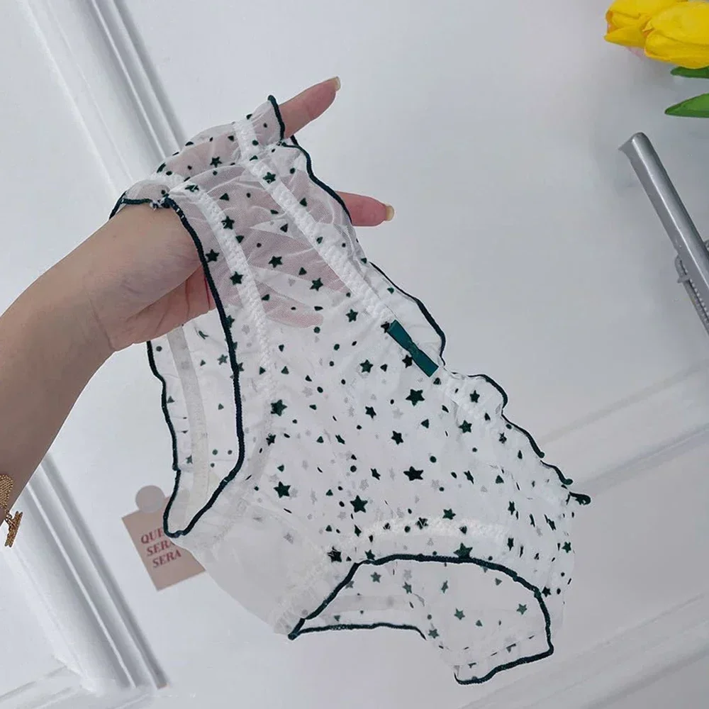 Slip japonais élastique et Sexy, sous-vêtements en dentelle transparente, culotte à volants avec nœud, mignon, doux, Lolita, pantalon confortable, Lingerie, pur désir Slip japonais élastique et Sexy, sous-vêtements en dentelle transparente, culotte à volants avec nœud, mignon, doux, Lolita, pantalon confortable, Lingerie, pur désir