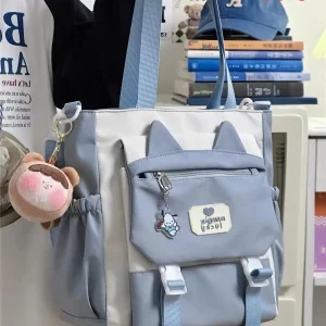 Sac à Bandoulière Polyvalent de Grande Capacité pour Fille Japonaise, Mignon, Initié, Salle d&rsquo;Irritation des Étudiants
