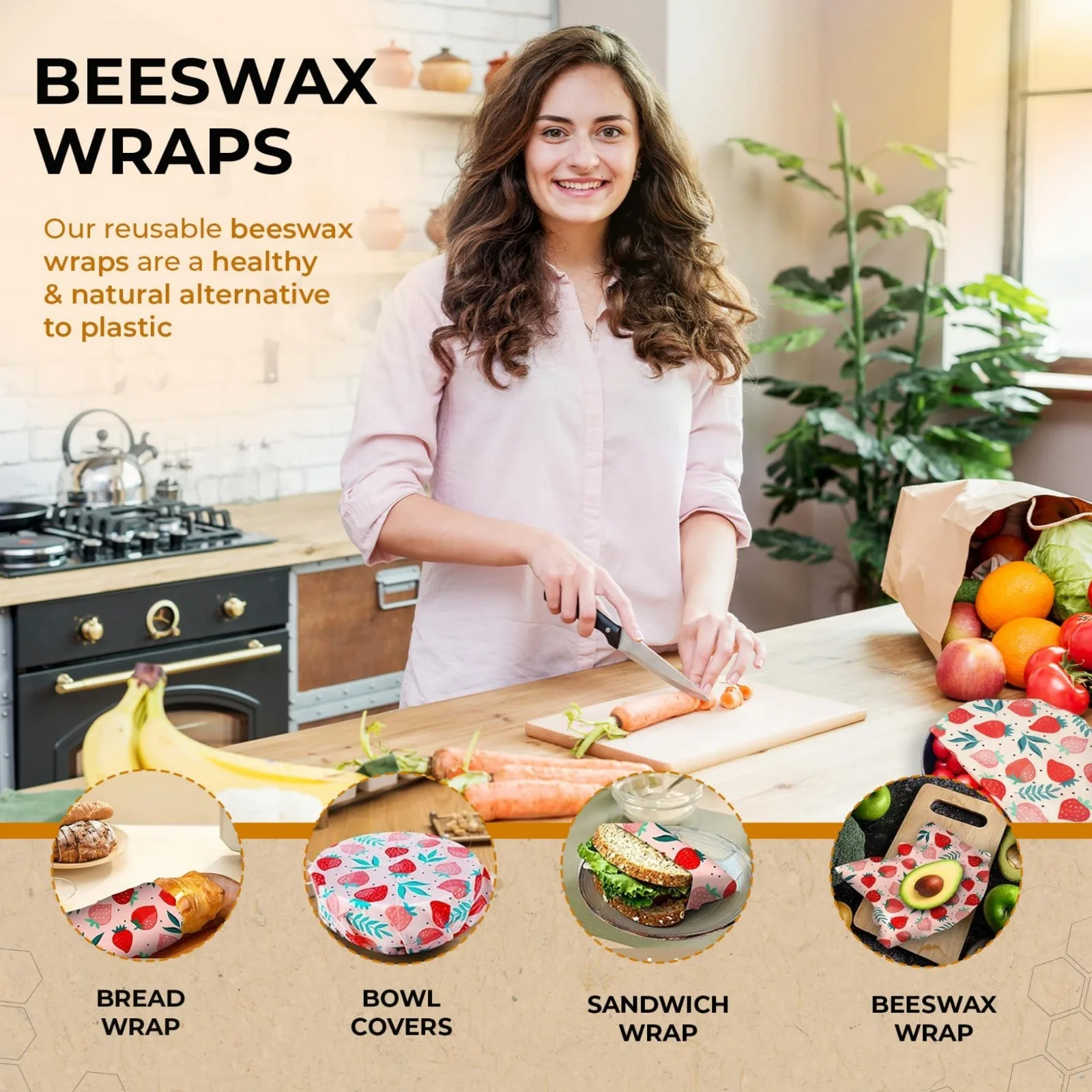 enveloppes en cire d'abeille réutilisables pour aliments, papier écologique pour le stockage des fruits, jxsandwich, couvercles de bol, ensemble de 3 pièces enveloppes en cire d'abeille réutilisables pour aliments, papier écologique pour le stockage des fruits, jxsandwich, couvercles de bol, ensemble de 3 pièces
